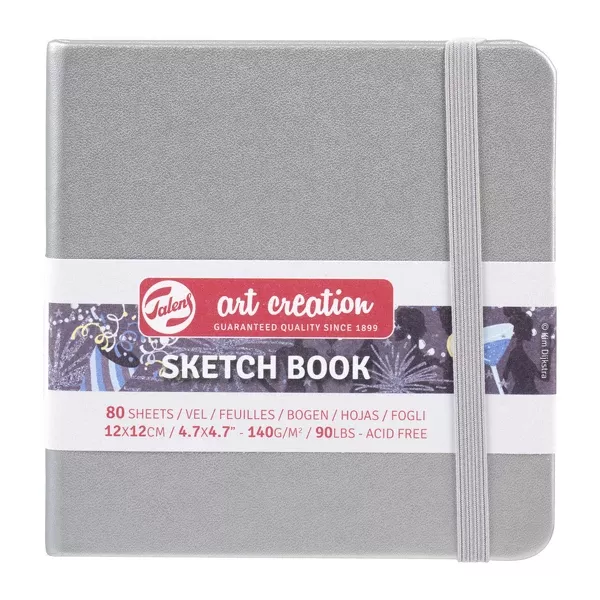 Skicák Art Creat. v pevné vazbě stříbrný 140g - varianty - Skicák Art Creat. v pev. vazbě stříbrný 12x12 140g Art Creation