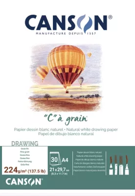 "C" à grain skicák - (224g/m2, 30 archů) - varianty Canson