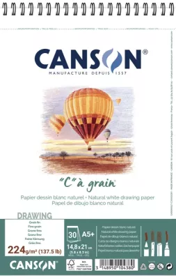 "C" à grain skicák - (224g/m2, 30 archů) - varianty Canson