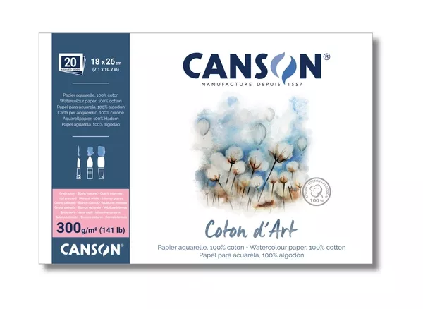 Canson Coton d’Art, lepený Bavlna - HP 300g - varianty