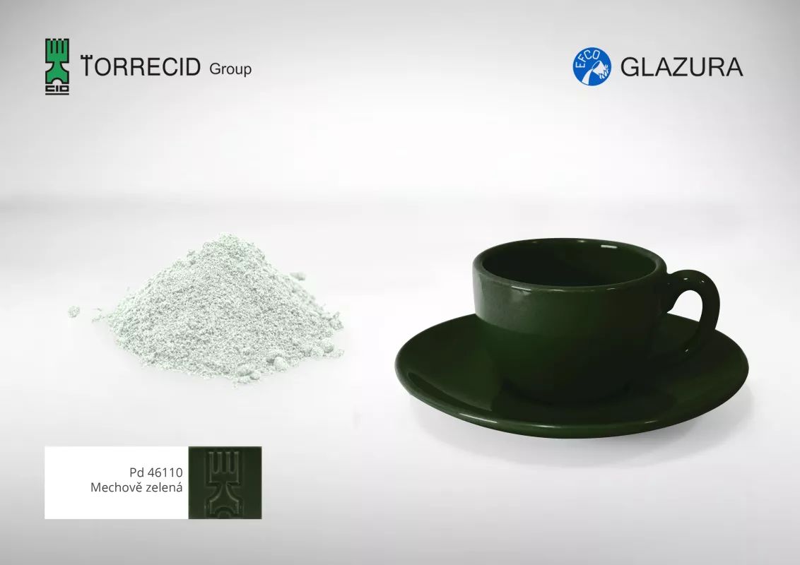 Lesklá glazura - (1kg) - mechově zelená