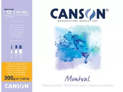 Montval Aquarelle skicák - lepený na krátké straně (300g/m2, 12 archů) - varianty Canson