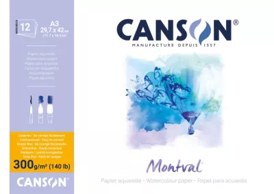Montval Aquarelle skicák - lepený na krátké straně (300g/m2, 12 archů) - varianty Canson