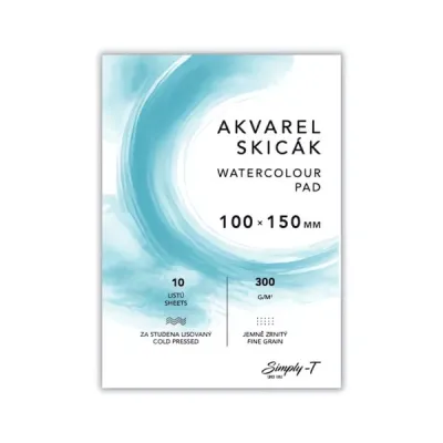 Simply-t akvarelový skicák lepený FG 300g - varianty