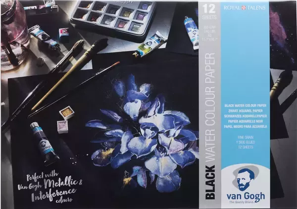 Skicák černého akvar. papíru Van Gogh 360g - varianty - Akvarel Van Gogh 360G 12l - A3