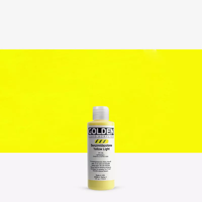 Akrylová barva Golden FLUID 118 ml - varianty - Benzimidazolone Yellow Light 2009