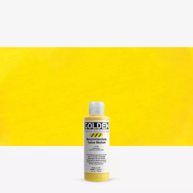 Akrylová barva Golden FLUID 118 ml - varianty - Benzimidazolone Yellow Medium 2008