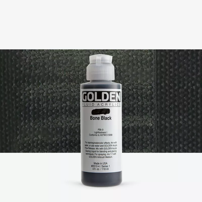Akrylová barva Golden FLUID 118 ml - varianty - Bone Black 2010