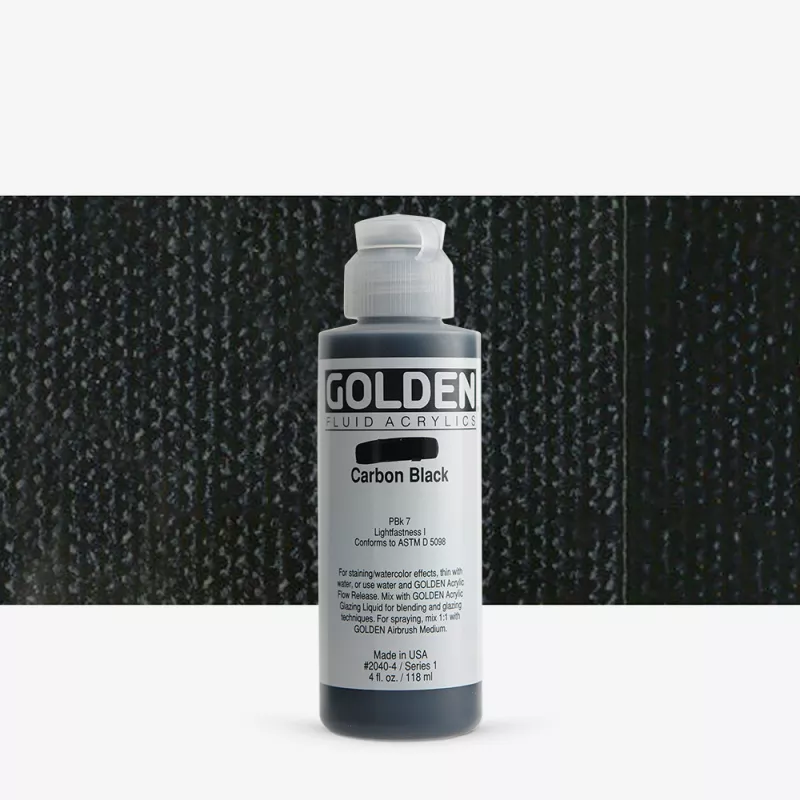 Akrylová barva Golden FLUID 118 ml - varianty - Carbon Black 2040