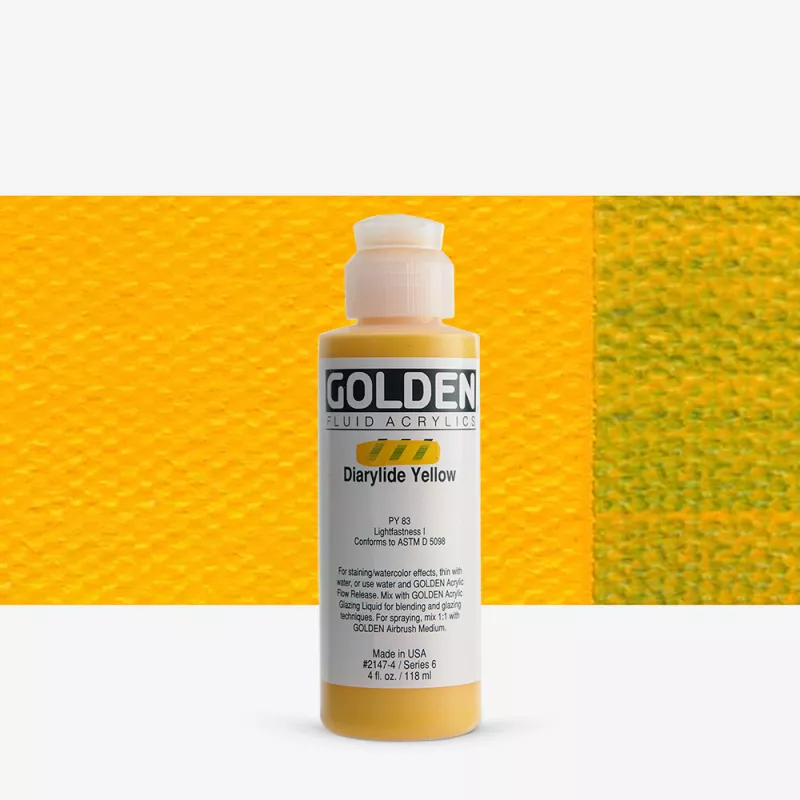 Akrylová barva Golden FLUID 118 ml - varianty - Diarylide Yellow 2147