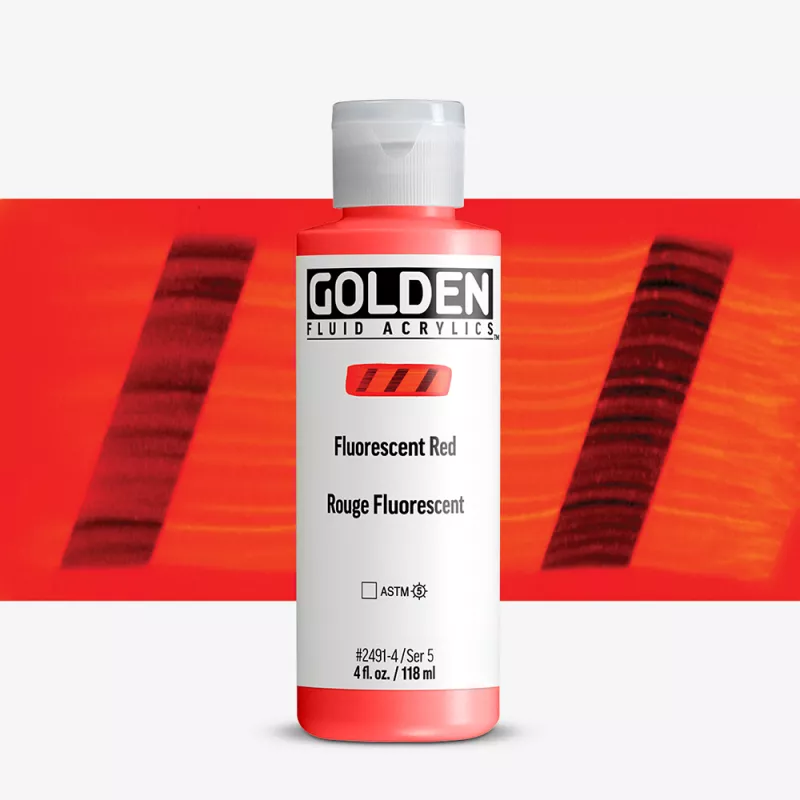 Akrylová barva Golden FLUID 118 ml - varianty - Fluorescent Red 2491
