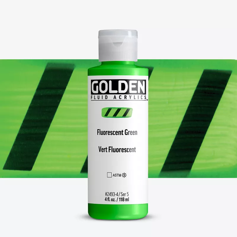 Akrylová barva Golden FLUID 118 ml - varianty - Fluorescent Green 2493