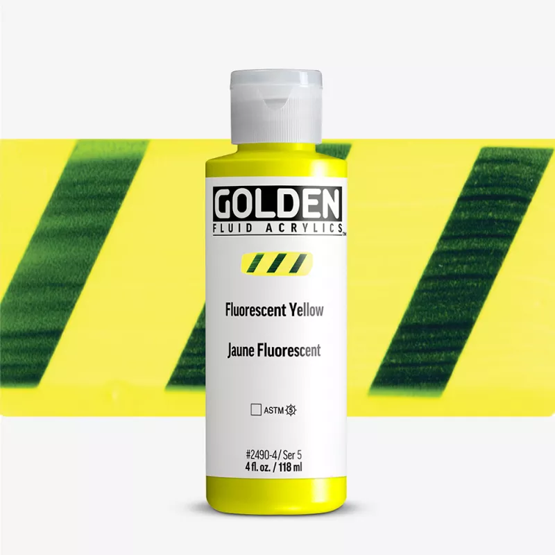 Akrylová barva Golden FLUID 118 ml - varianty - Fluorescent Yellow 2490