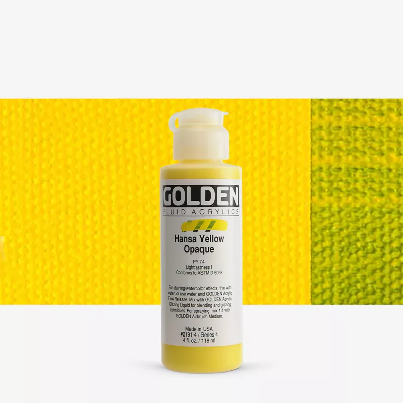 Akrylová barva Golden FLUID 118 ml - varianty - Hansa Yellow Opaque 2191