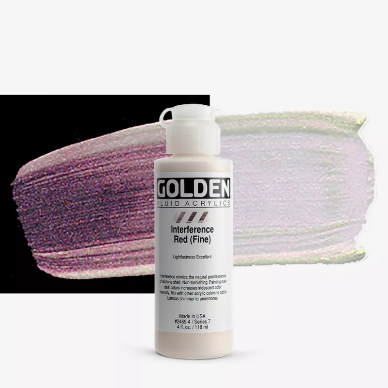 Akrylová barva Golden FLUID 118 ml - varianty - Interference Red (Fine) 2469