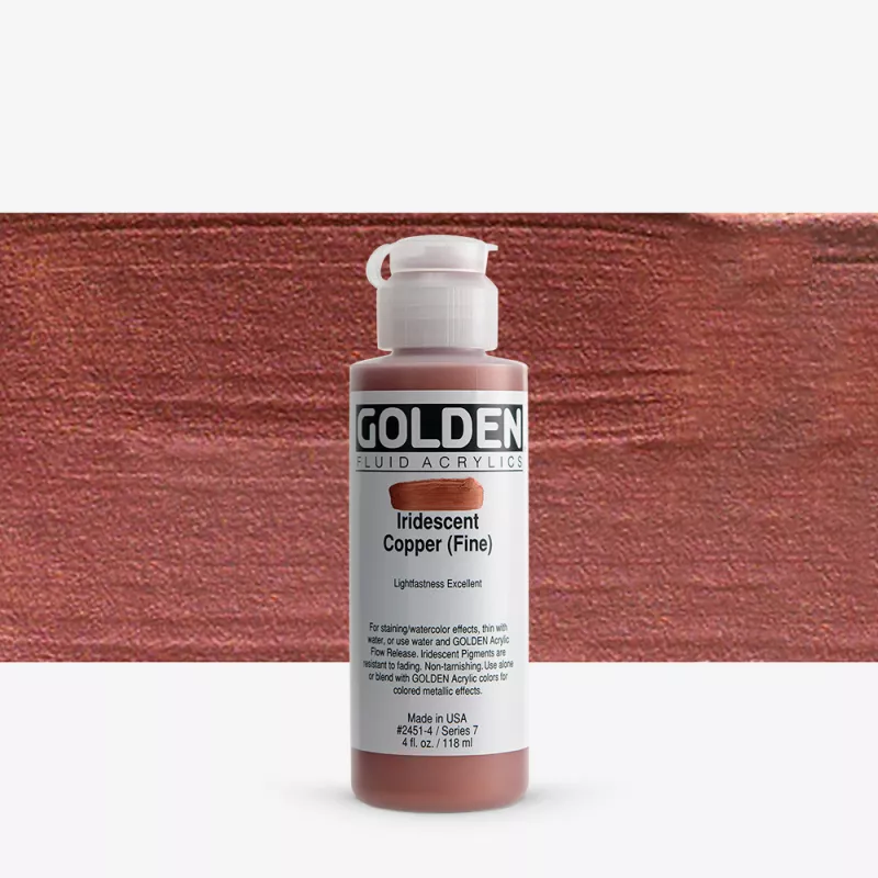 Akrylová barva Golden FLUID 118 ml - varianty - Iridescent Copper (Fine) 2451