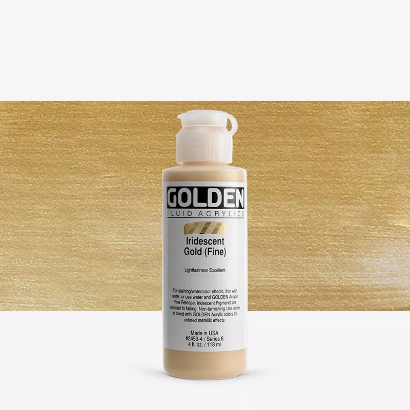 Akrylová barva Golden FLUID 118 ml - varianty - Iridescent Gold (Fine) 2453