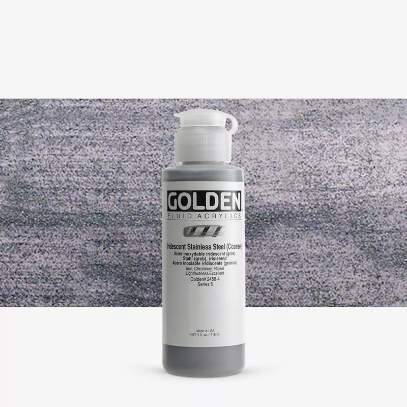 Akrylová barva Golden FLUID 118 ml - varianty - Iridescent Stainless Steel (Coarse) 2458