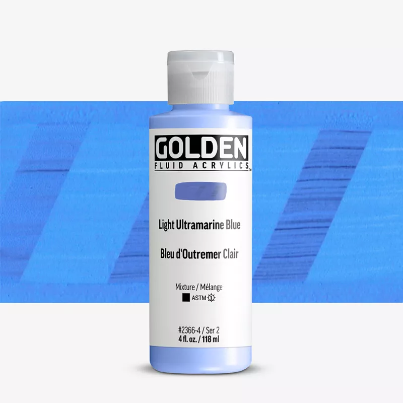 Akrylová barva Golden FLUID 118 ml - varianty - Light Ultramarine Blue 2366