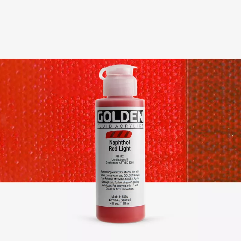 Akrylová barva Golden FLUID 118 ml - varianty - NAPHTHOL RED LIGHT 2210
