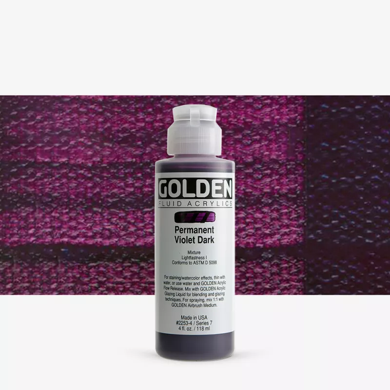 Akrylová barva Golden FLUID 118 ml - varianty - Permanent Violet Dark 2253