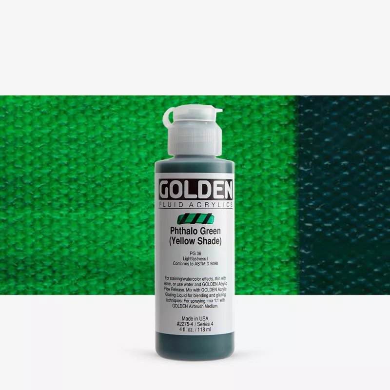 Akrylová barva Golden FLUID 118 ml - varianty - Phthalo Green (Yellow Shade) 2275