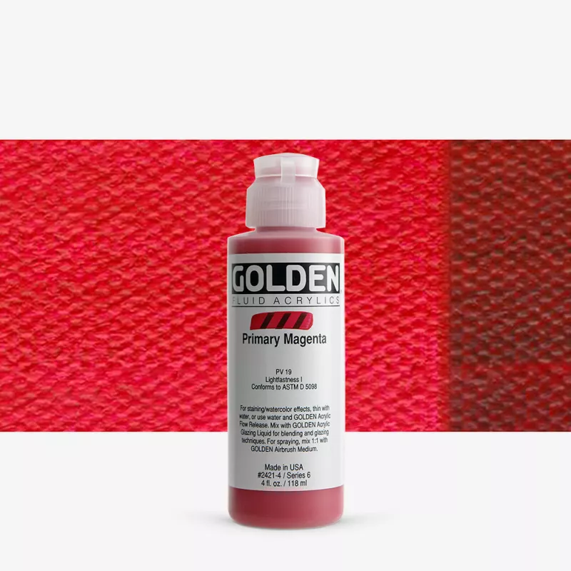 Akrylová barva Golden FLUID 118 ml - varianty - Primary Magenta 2421