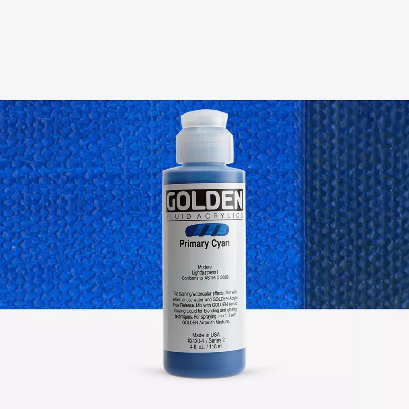 Akrylová barva Golden FLUID 118 ml - varianty - Primary Cyan 2420