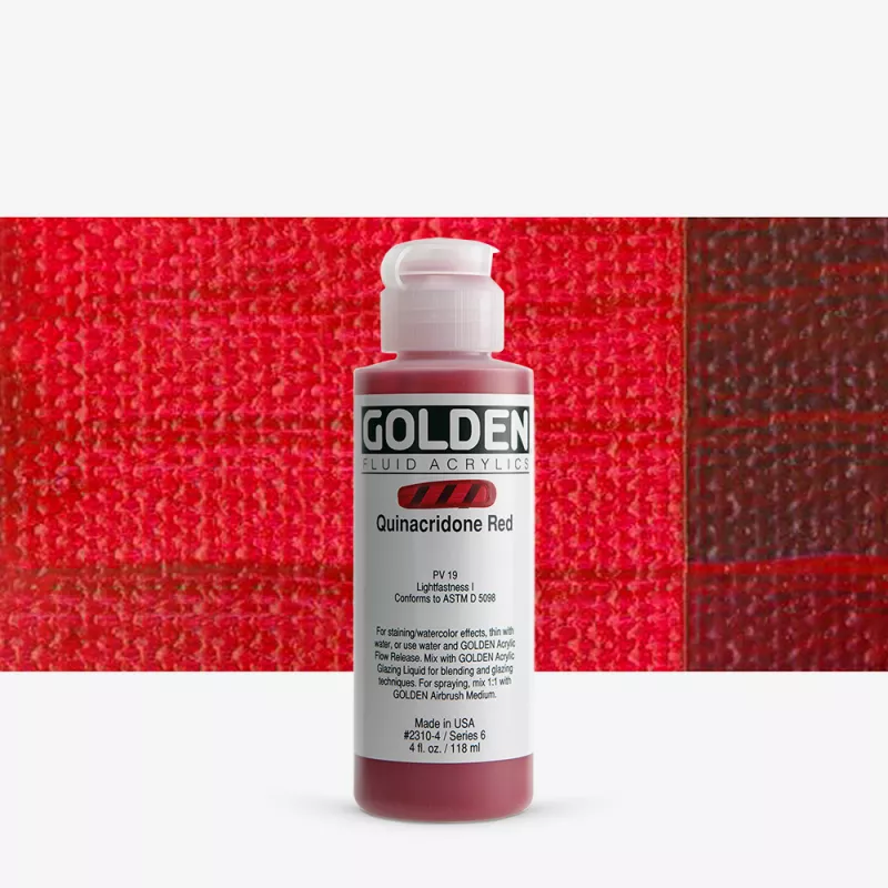 Akrylová barva Golden FLUID 118 ml - varianty - Quinacridone Red 2310