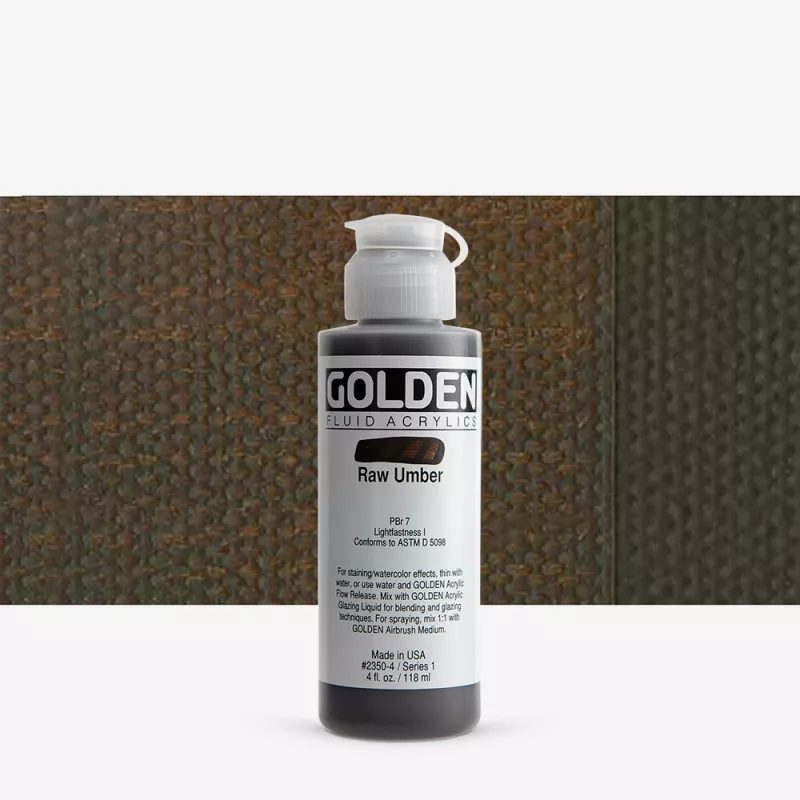 Akrylová barva Golden FLUID 118 ml - varianty - Raw Umber 2350