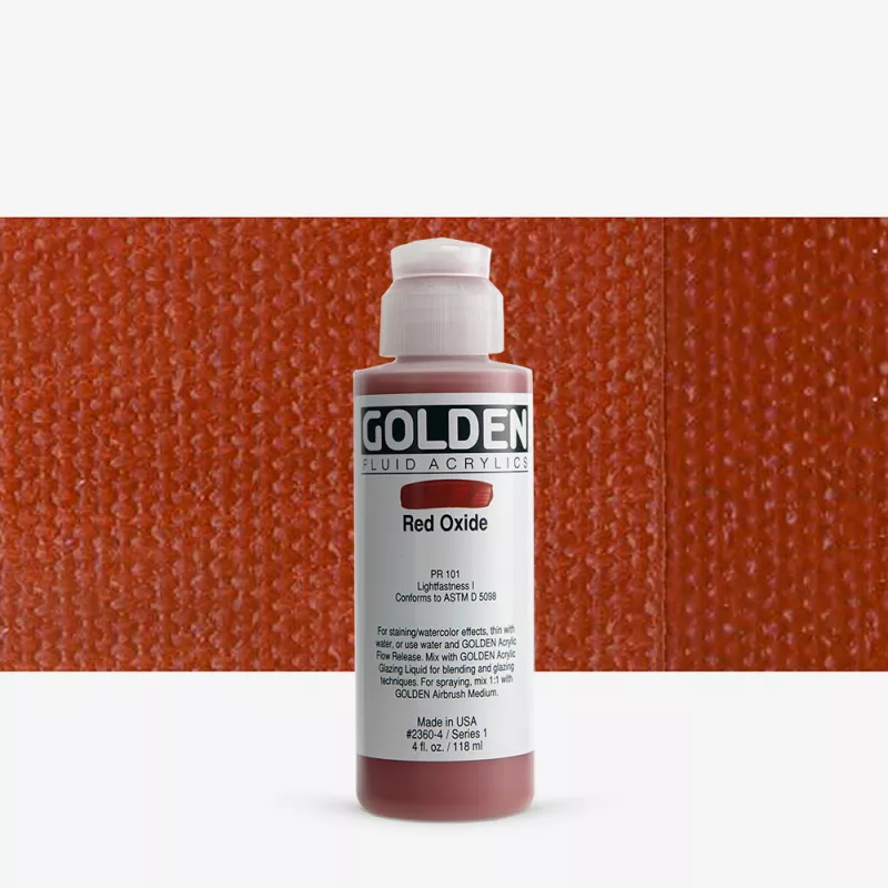 Akrylová barva Golden FLUID 118 ml - varianty - Red Oxide 2360
