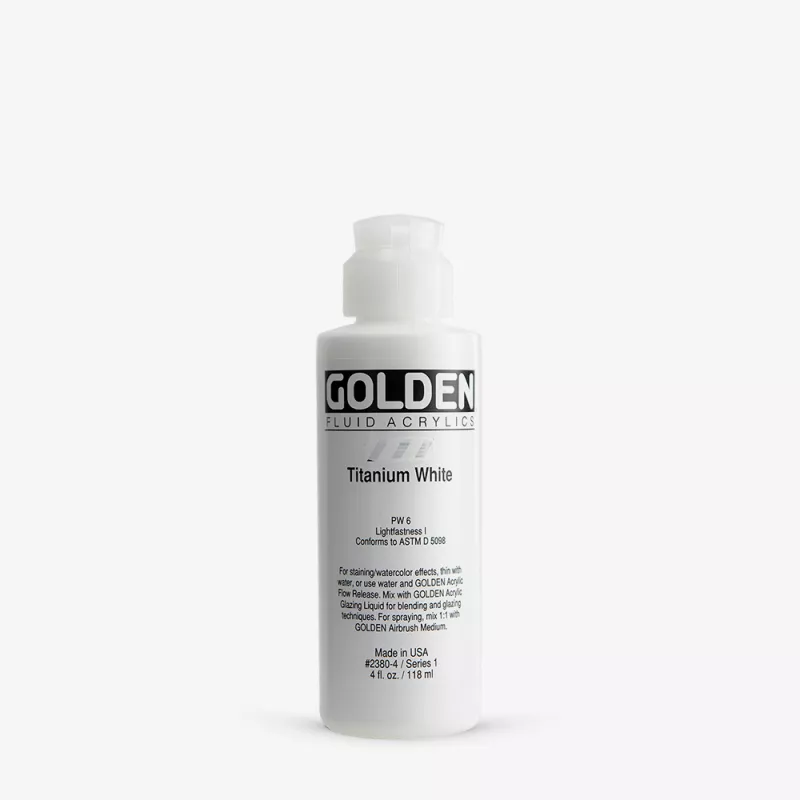 Akrylová barva Golden FLUID 118 ml - varianty - Titanium White 2380