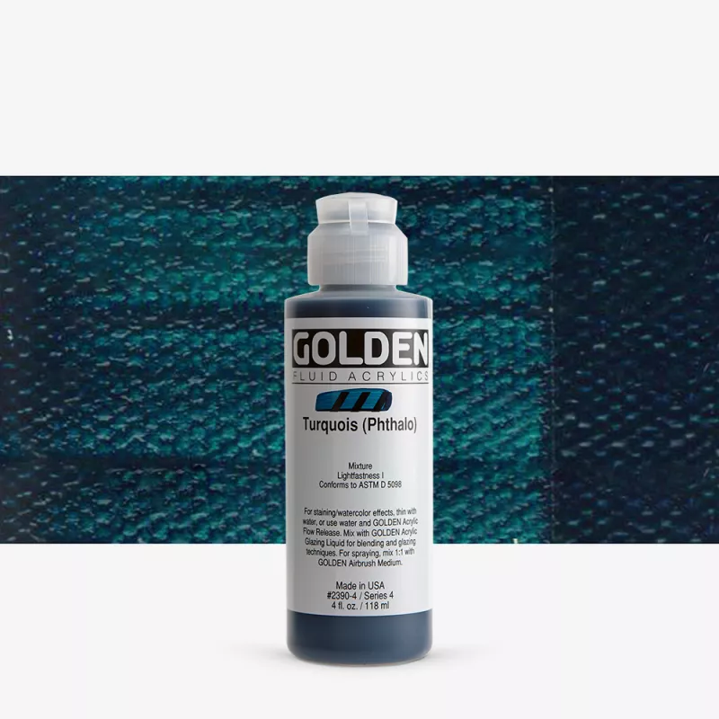 Akrylová barva Golden FLUID 118 ml - varianty - Turqouise (Phthalo) 2390