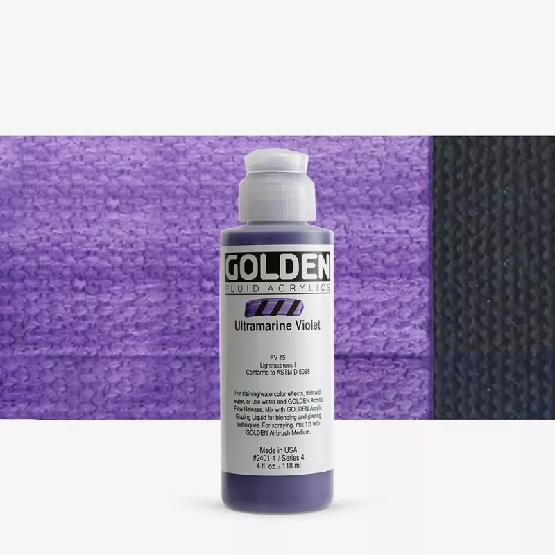 Akrylová barva Golden FLUID 118 ml - varianty - Ultramarine Violet 2401