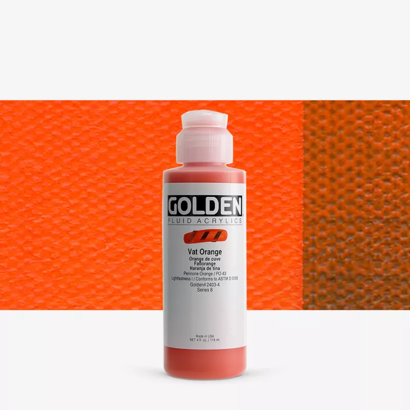 Akrylová barva Golden FLUID 118 ml - varianty - Vat Orange 2403