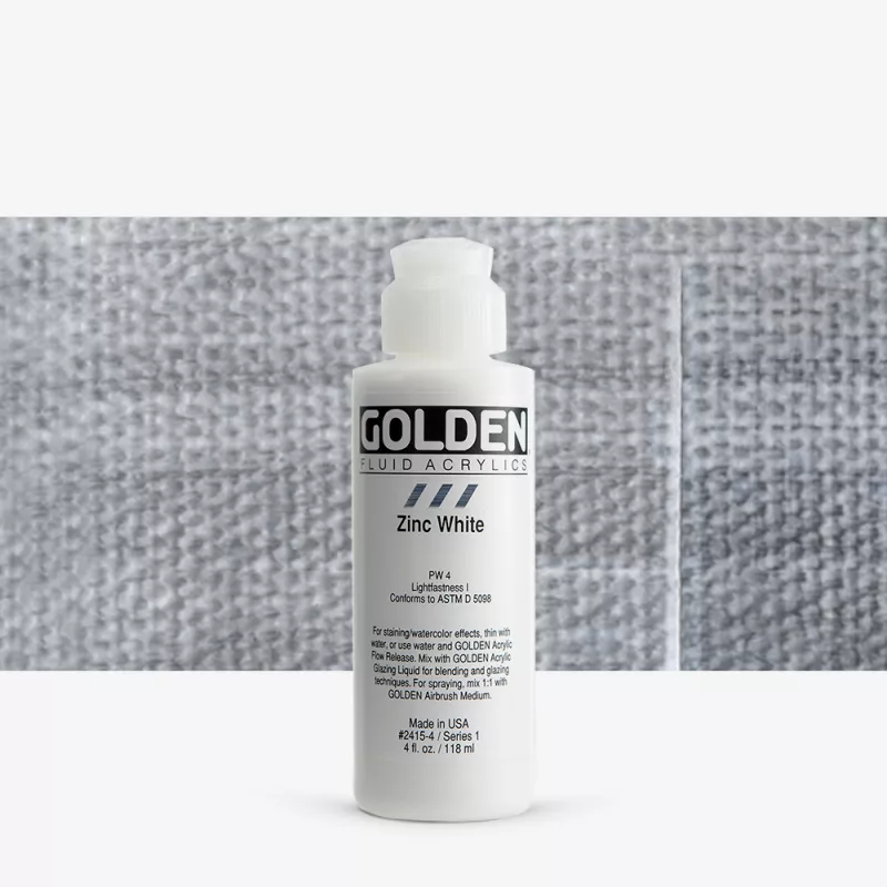 Akrylová barva Golden FLUID 118 ml - varianty - Zinc White 2415