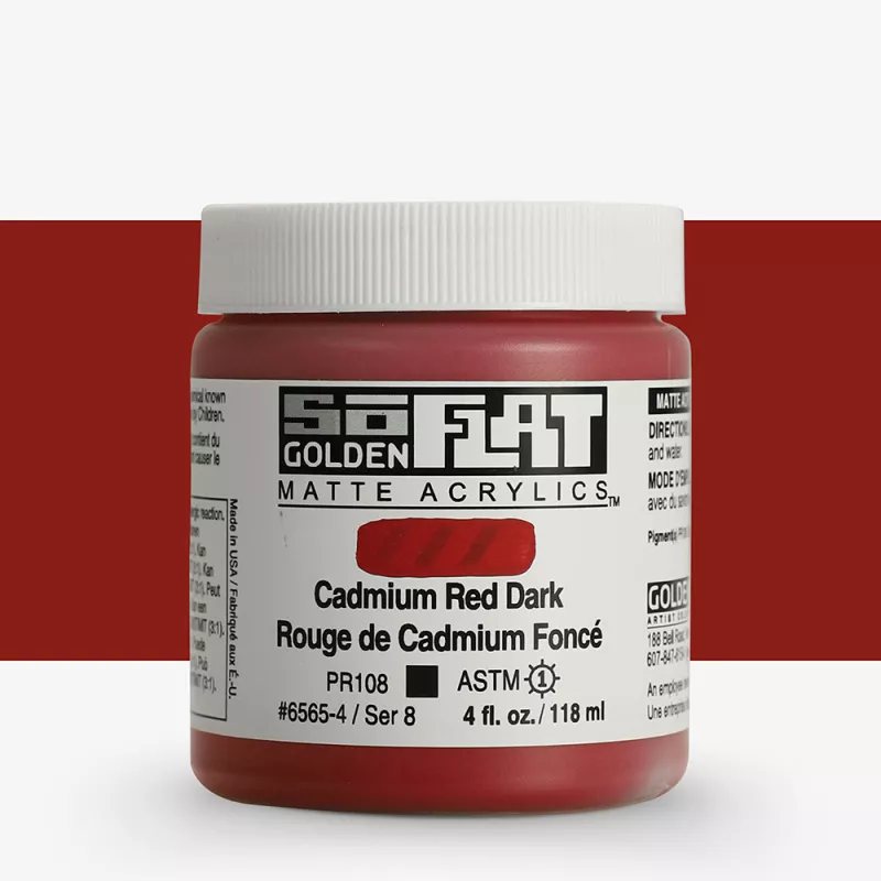 Akrylová barva Golden SoFlat Matte 59 ml - varianty - 6565 Cadmium Red Dark