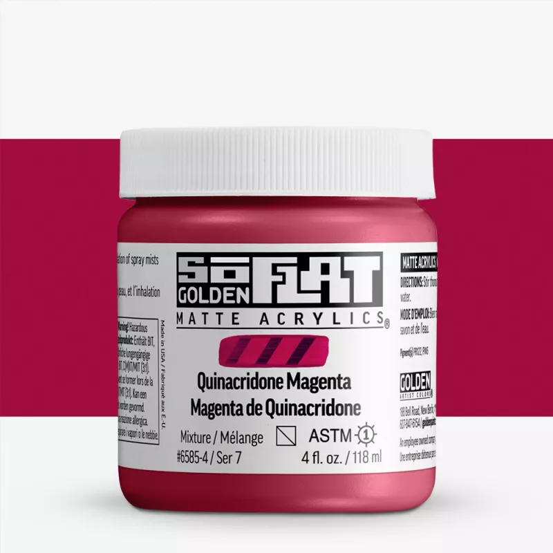 Akrylová barva Golden SoFlat Matte 59 ml - varianty - 6585 Quinacridone Magenta