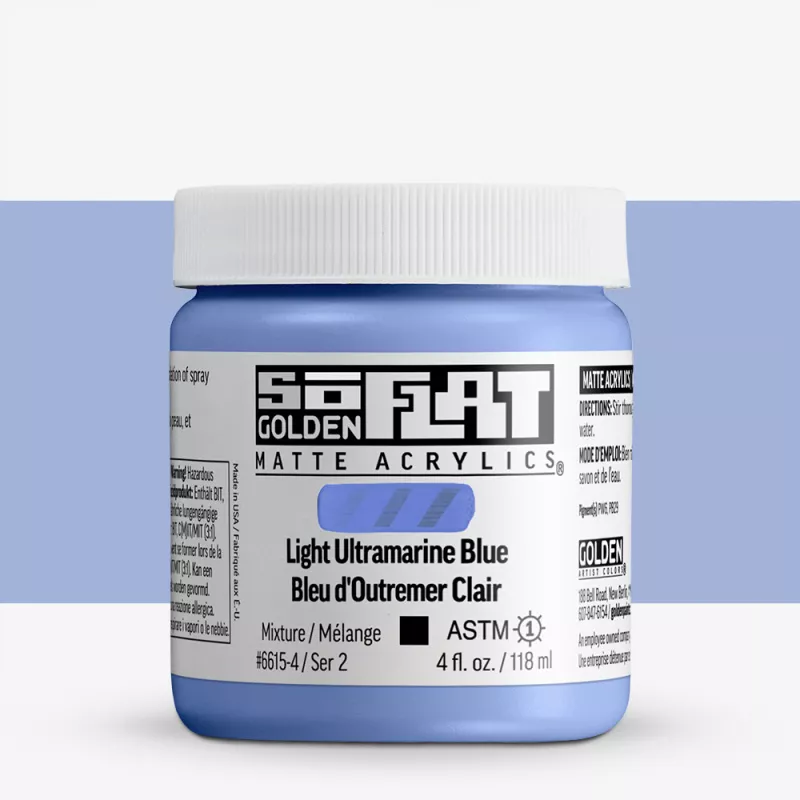 Akrylová barva Golden SoFlat Matte 59 ml - varianty - 6615 Light Ultramarine Blue