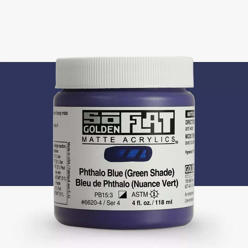 Akrylová barva Golden SoFlat Matte 59 ml - varianty - 6620 Phthalo Blue (Green Shade)
