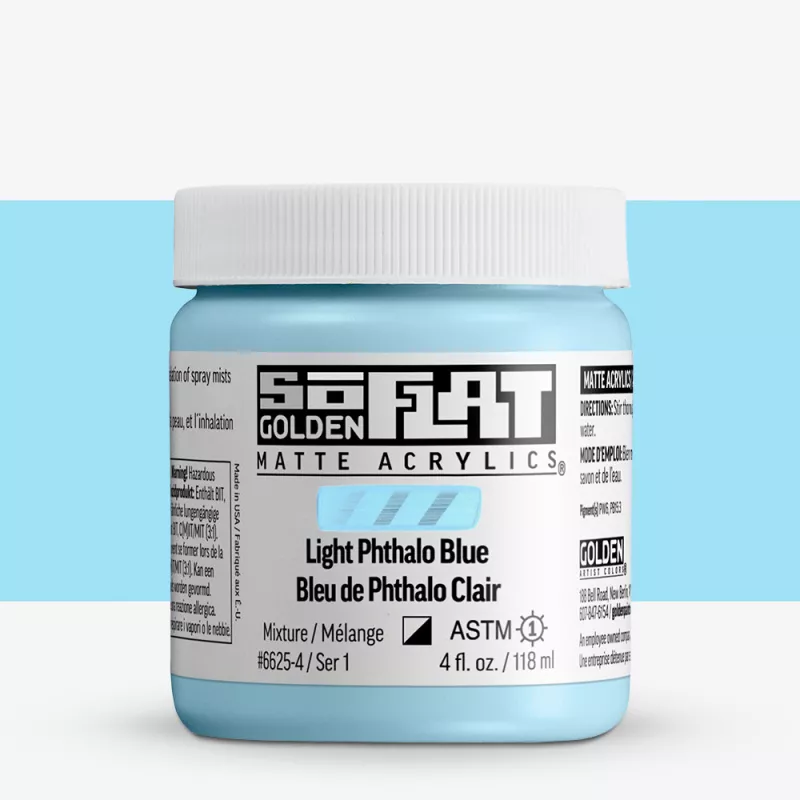 Akrylová barva Golden SoFlat Matte 59 ml - varianty - 6625 Light Phthalo Blue