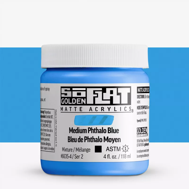 Akrylová barva Golden SoFlat Matte 59 ml - varianty - 6635 Medium Phthalo Blue