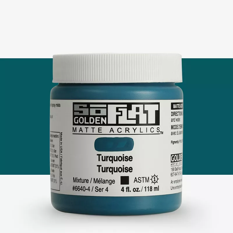 Akrylová barva Golden SoFlat Matte 59 ml - varianty - 6640 Turquoise