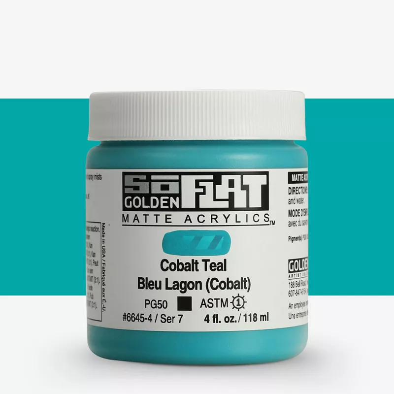 Akrylová barva Golden SoFlat Matte 59 ml - varianty - 6645 Cobalt Teal