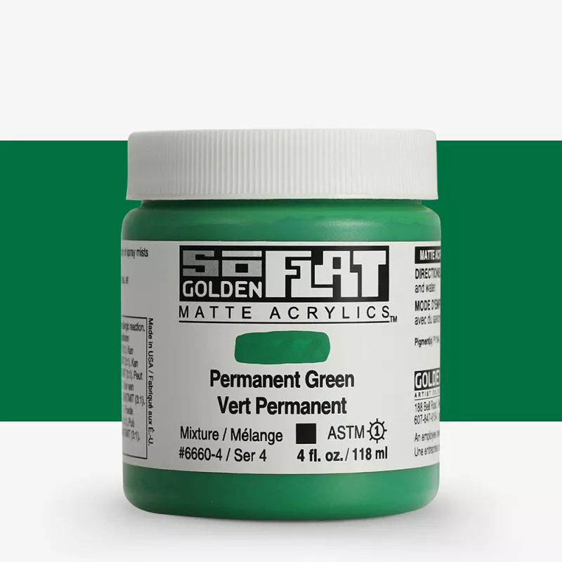 Akrylová barva Golden SoFlat Matte 59 ml - varianty - 6660 Permanent Green