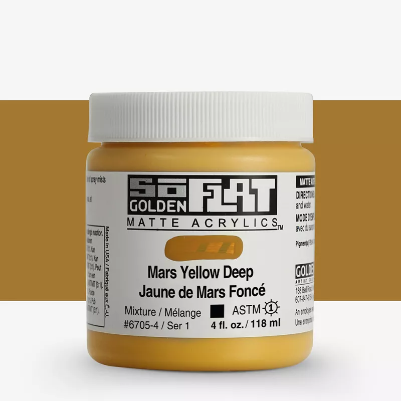 Akrylová barva Golden SoFlat Matte 59 ml - varianty - 6705 Mars Yellow Deep