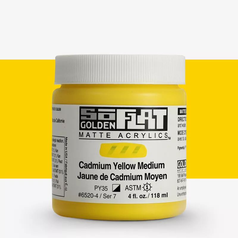 Akrylová barva Golden SoFlat Matte 59 ml - varianty - 6520 Cadmium Yellow Medium