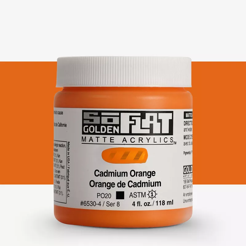 Akrylová barva Golden SoFlat Matte 59 ml - varianty - 6530 Cadmium Orange