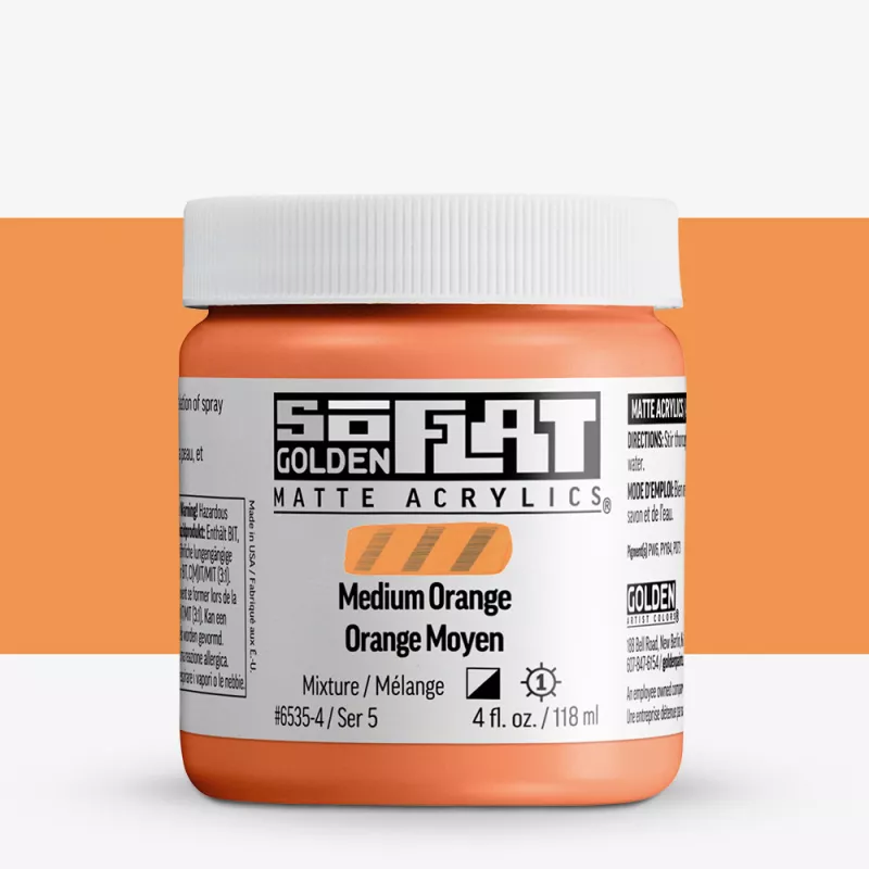 Akrylová barva Golden SoFlat Matte 59 ml - varianty - 6535 Medium Orange