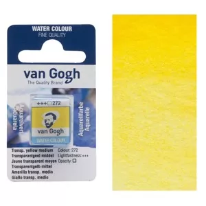 Akvarelové barvy v půlpánvičce (Van Gogh) - varianty - 272 TRANSP. YELOW MEDIUM